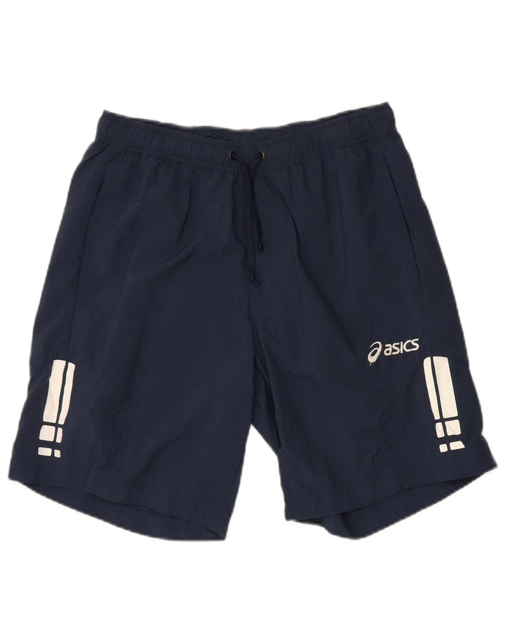 ASICS Mens Graphic Swimming Shorts Large  Navy Blue Polyamide
