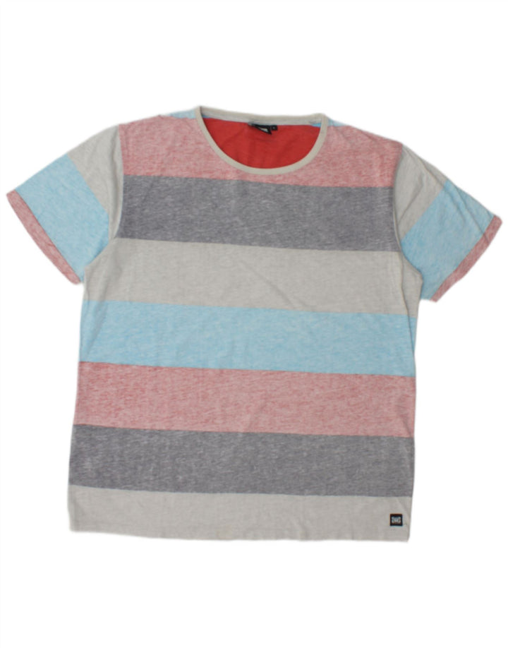 Animal Herre T-Shirt Top Stor Flerfarvet Stribet Bomuld