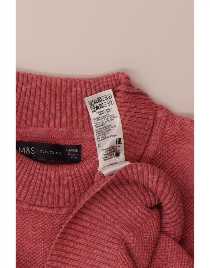 Marks & Spencer Dame Oversized Roll Neck sweater UK 16 Large Pink