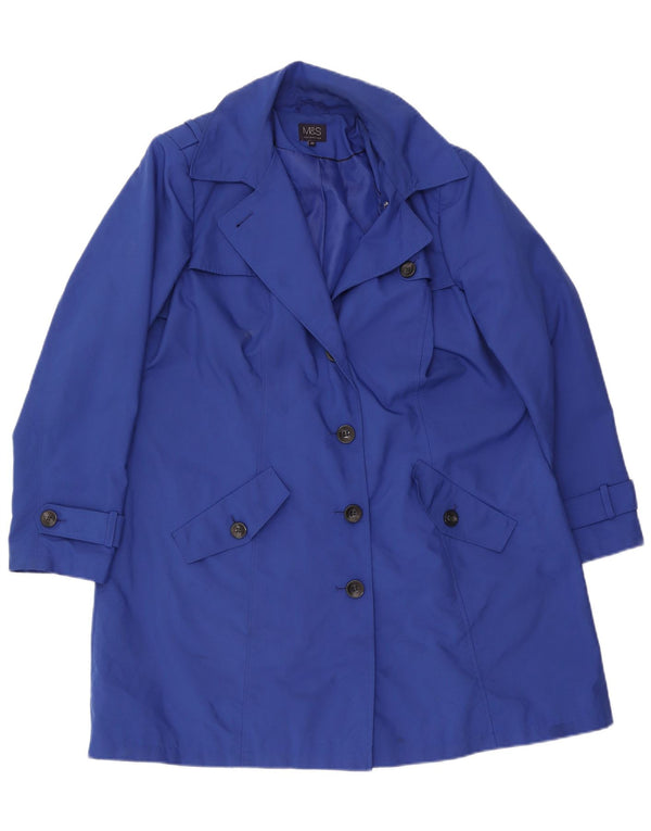 Marks & Spencer Trench Coat til kvinder UK 20 2XL Blå Polyester