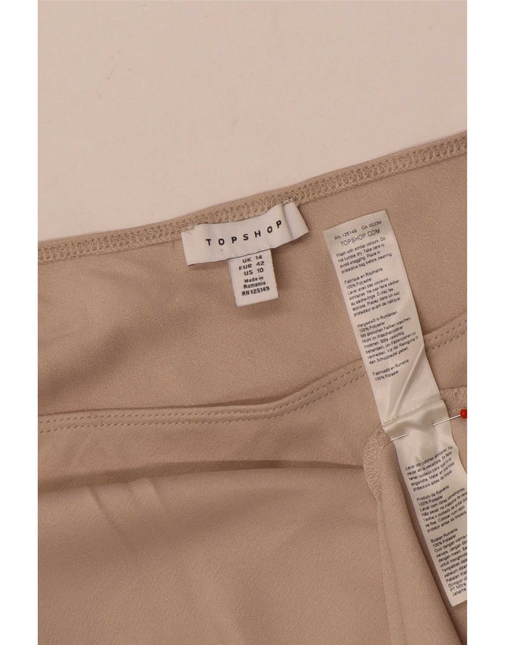 Topshop Dame Maxi Nederdel UK 14 Large W36 Beige Polyester