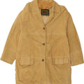 VINTAGE Womens Suede Overcoat UK 12 Medium Beige Leather Vintage Vintage and Second-Hand Vintage from Messina Hembry 