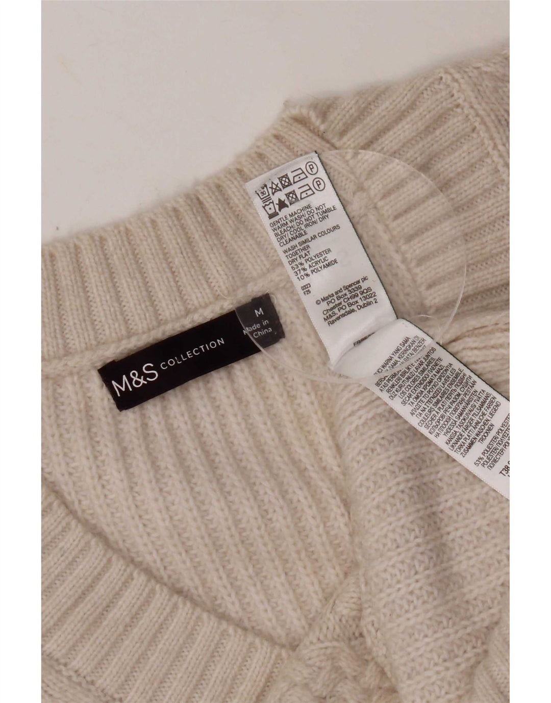 Marks & Spencer Dame Vest Tank Top UK 14 Medium Off White Polyester