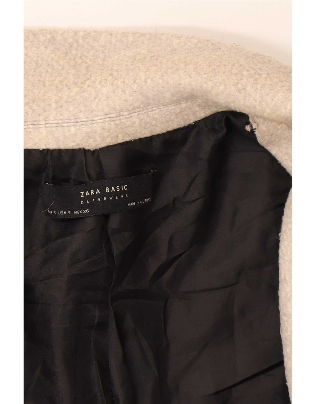 Zara Dame Pullover Overfrakke UK 10 Lille Grå Bomuld