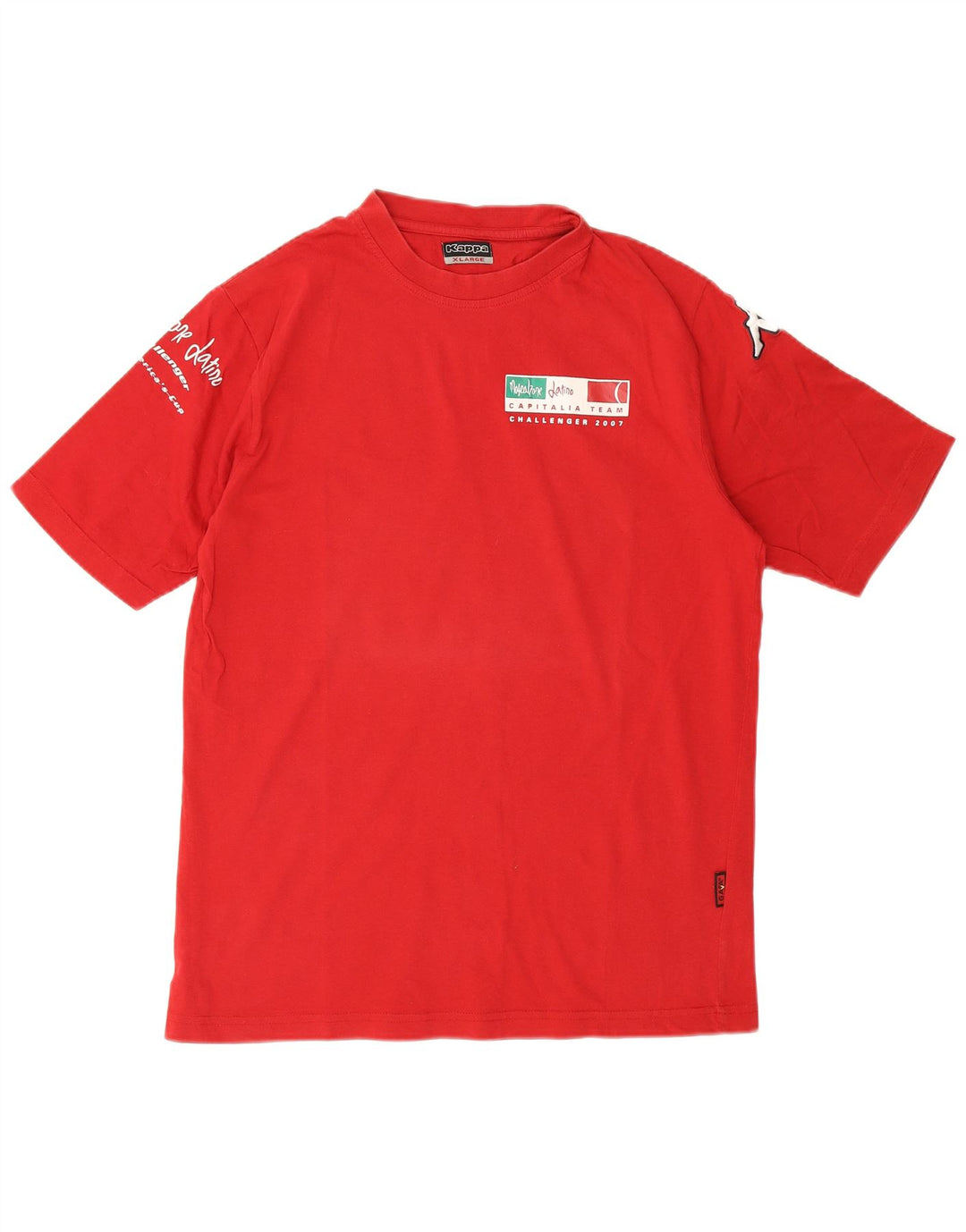 Kappa Herre Grafisk T-Shirt Top XL Rød Bomuld