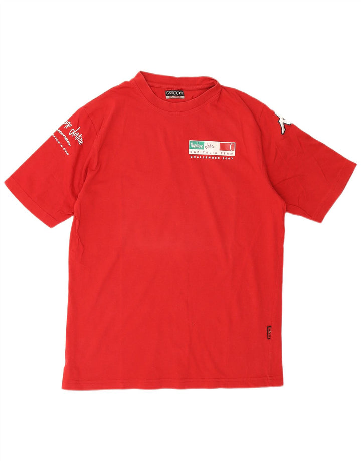 Kappa Herre Grafisk T-Shirt Top XL Rød Bomuld