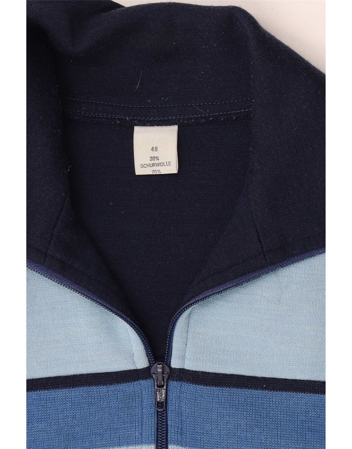 Vintage træningsdragt til mænd Topjakke IT 48 Medium Navy Blue Colourblock