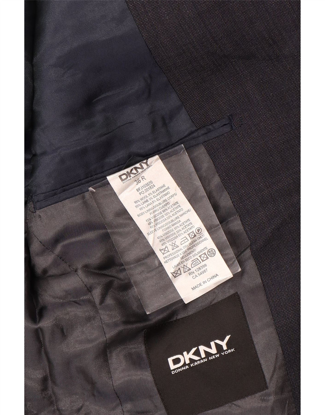 DKNY Herre 2-knaps blazerjakke UK 36 Small Navy Blue
