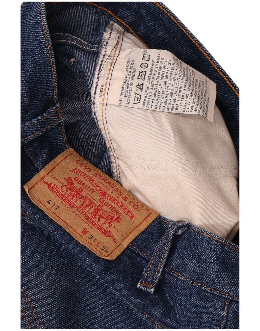 Levi's herre 417 lige jeans W31 L28 blå bomuld