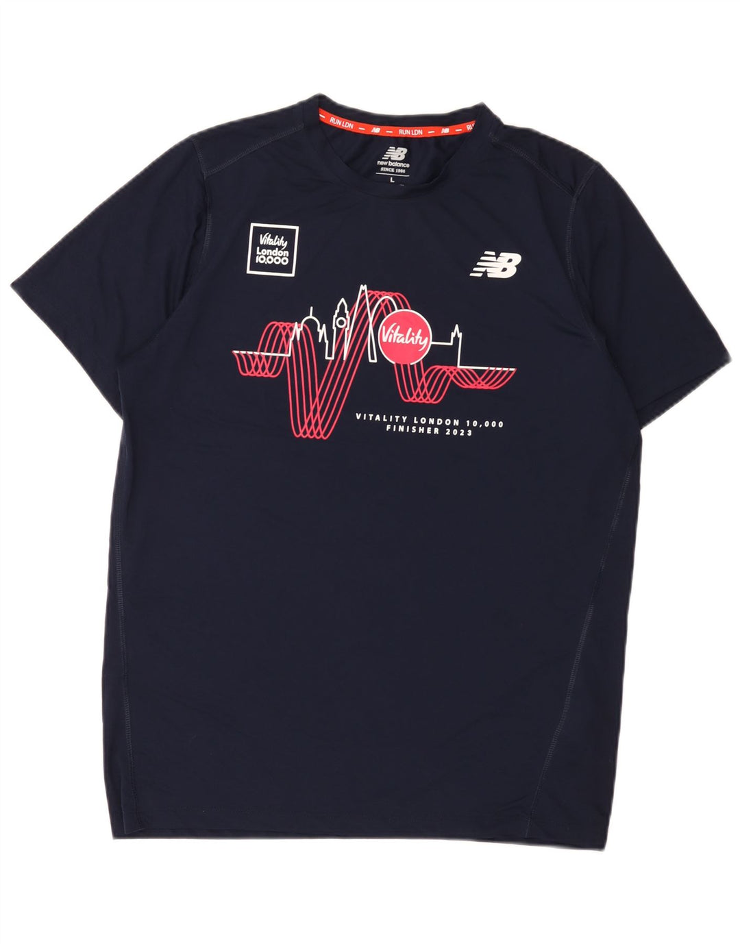 New Balance Herre grafisk T-shirt Top Stor marineblå polyester