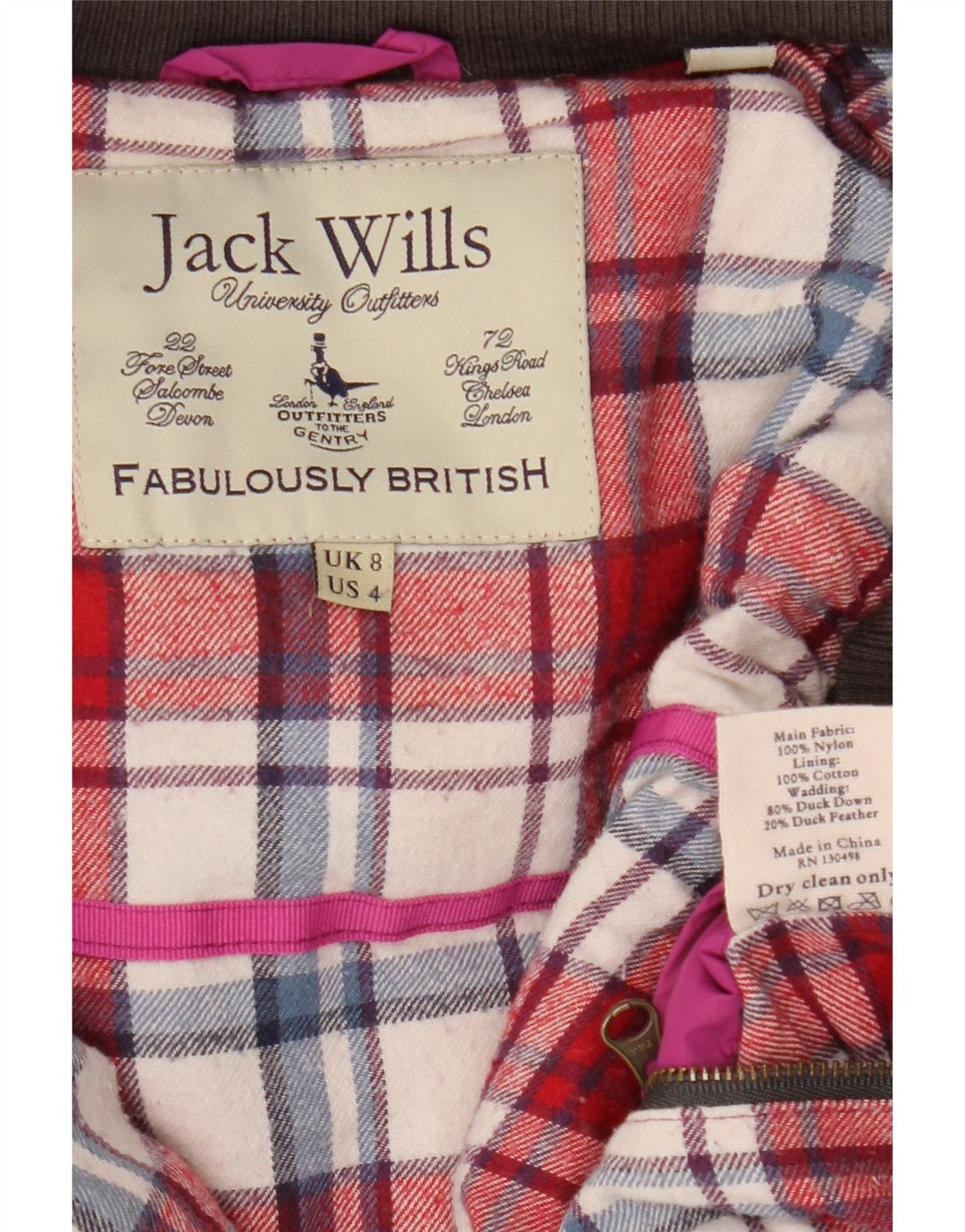 JACK WILLS Dame Polstret Gilet UK 8 Small Grå Nylon