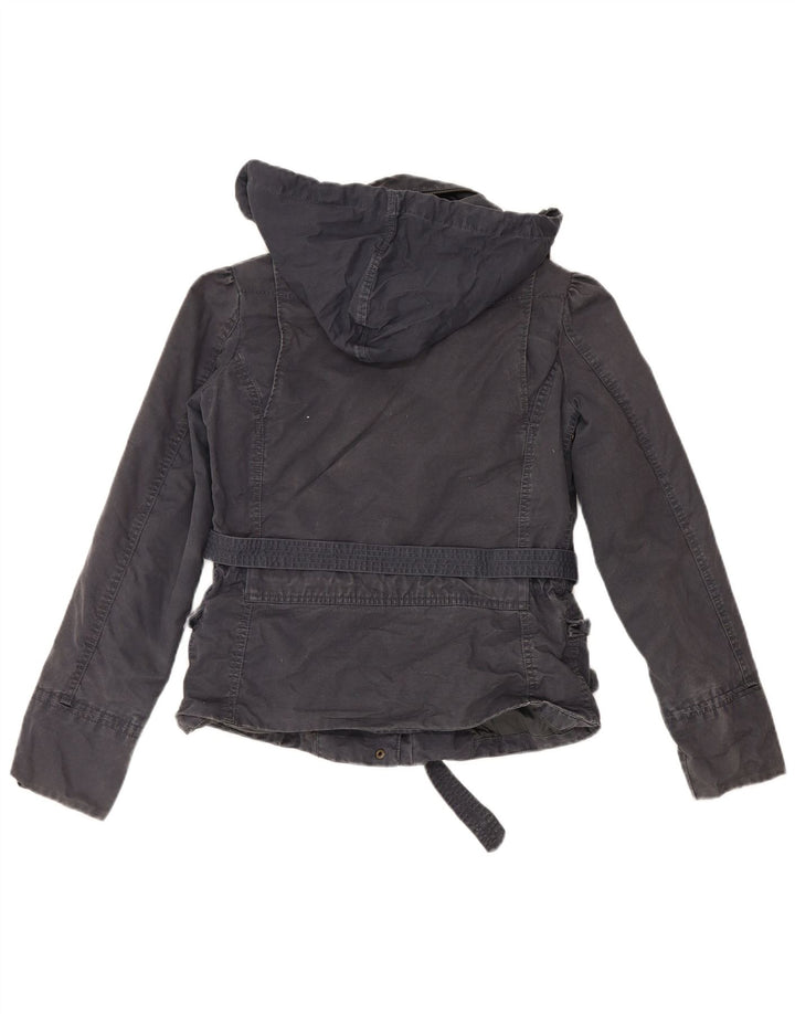 Levi's Dame Hooded Utility Jacket UK 14 Medium Navy Blue Bomuld