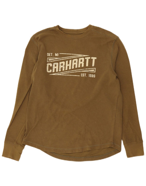 Carhartt Herre Relaxed Fit Grafisk Top Langærmet Medium Grøn Bomuld