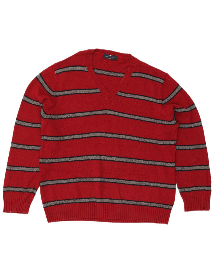 Marks & Spencer Herre Blue Harbor V-hals sweater Stor rød stribet