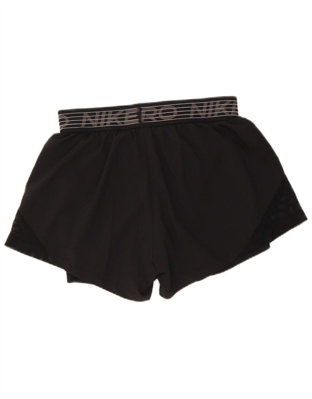 Nike Dame Dri Fit grafiske sportsshorts UK 12 Medium Sort Polyester
