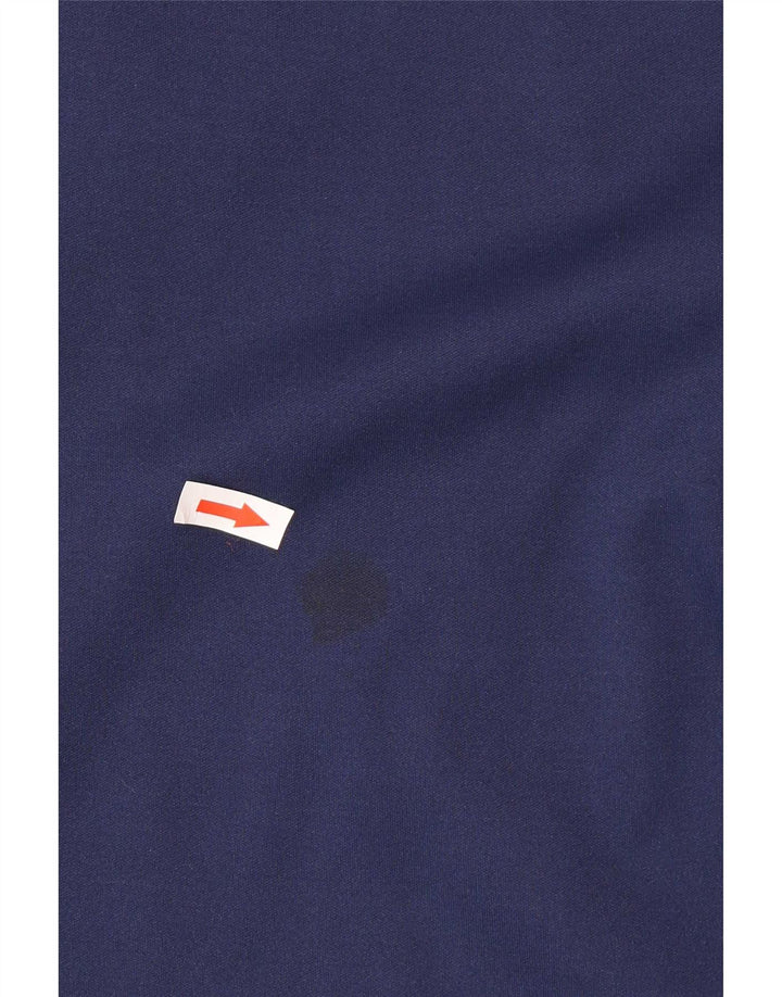 Vintage langærmet maxikjole til kvinder IT 50 XL marineblå polyester