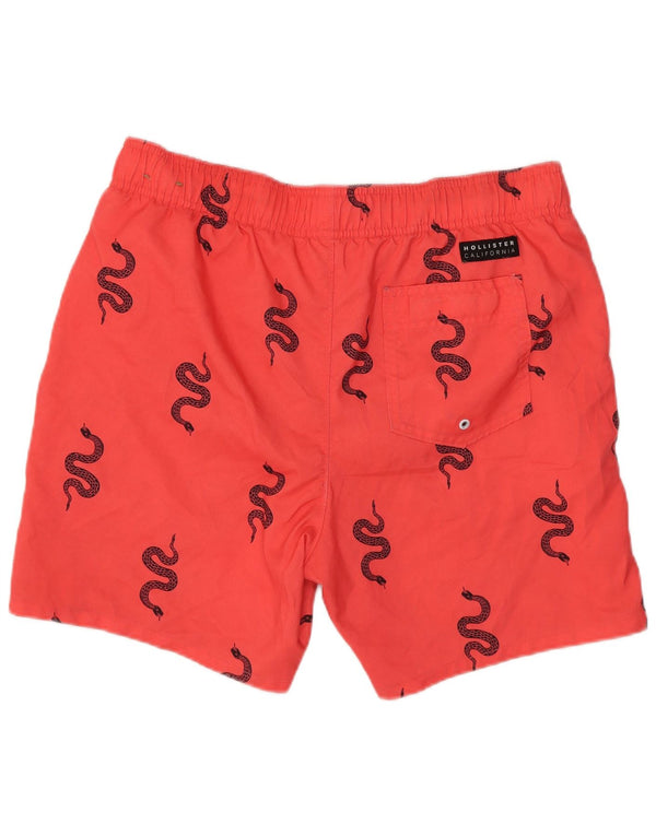 Hollister Badeshorts med abstrakt mønster til mænd, lille rød polyesterstrand