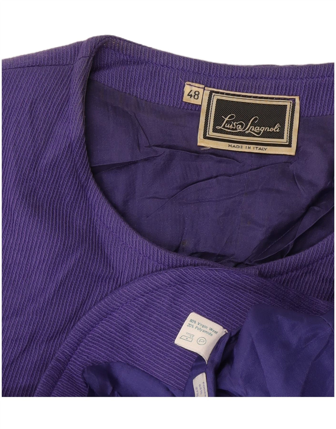 Luisa Spagnoli Dame 5-knaps blazerjakke IT 48 XL Lilla Uld