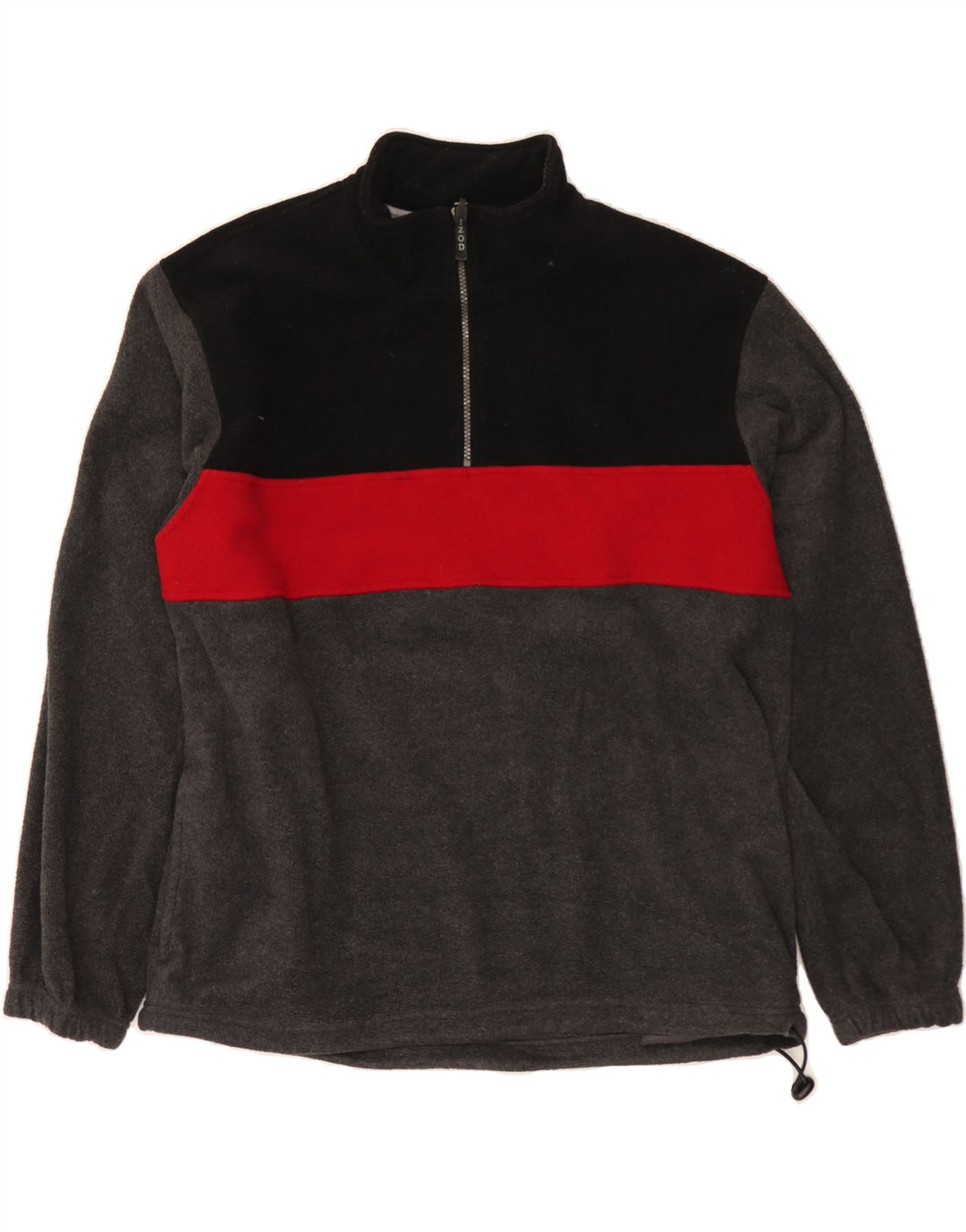 IZOD Mens Zip Neck Fleece Jumper XL Grey Colourblock Polyester Vintage Izod and Second-Hand Izod from Messina Hembry 
