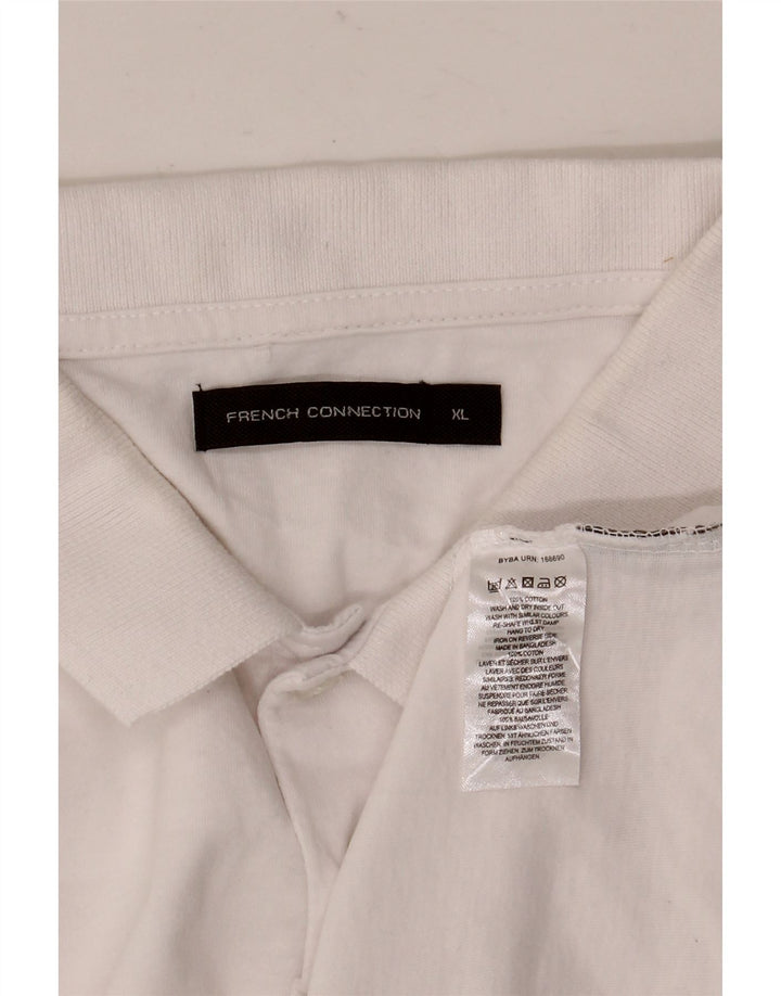French Connection Herre poloshirt XL Hvid Bomuld