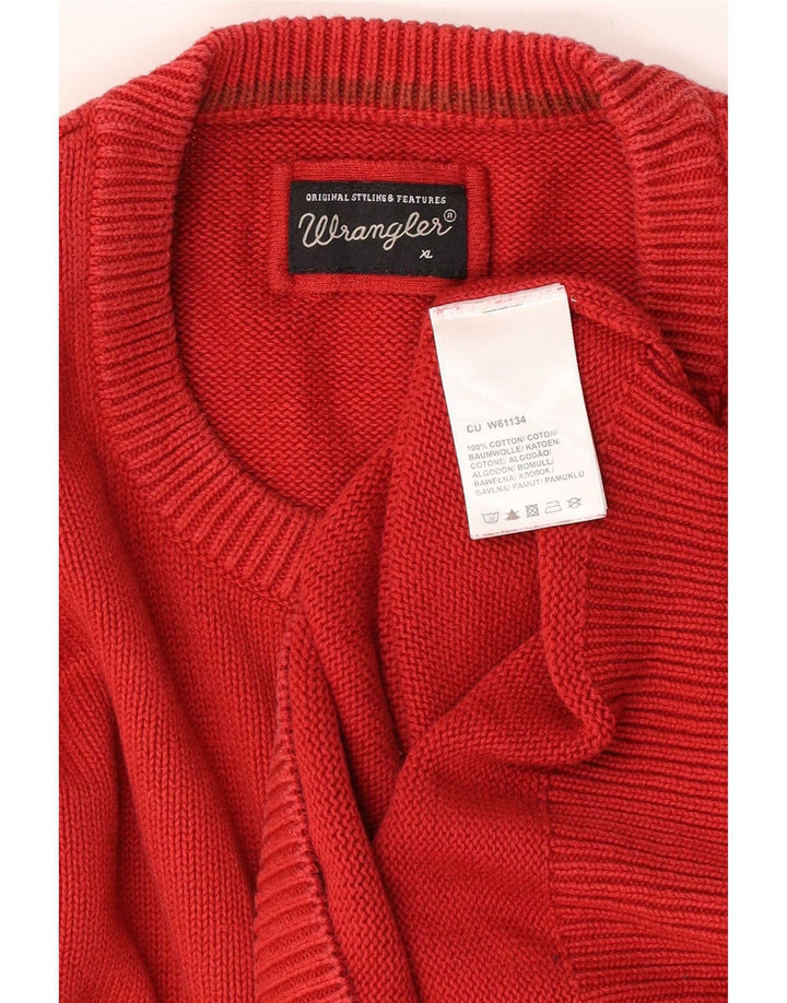 Wrangler Herre sweater med rund hals XL rød bomuld