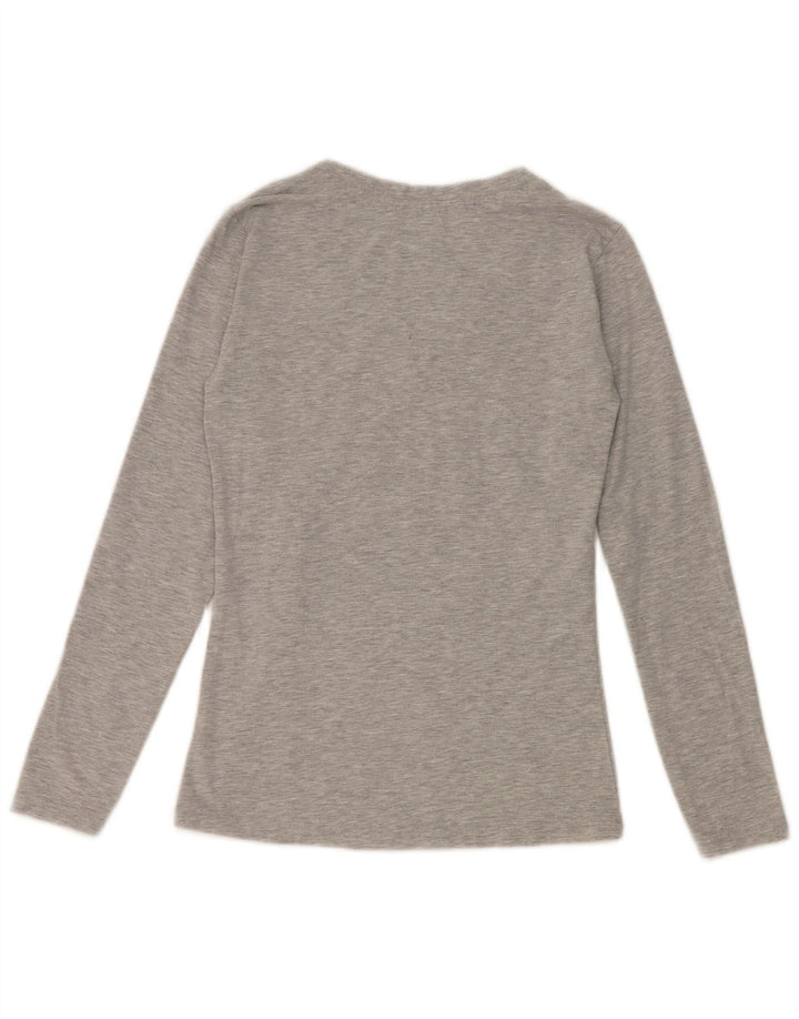 Pickwick Kvinders Grafisk Top Langærmet UK 8 Small Grå Flecked Viscose