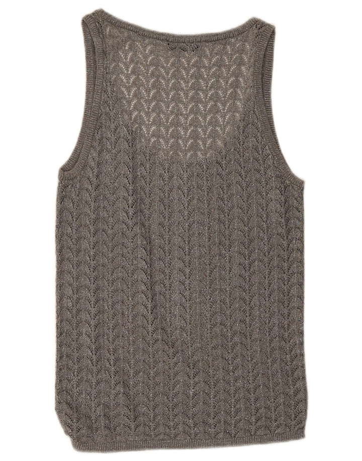 Zara Hæklet Vest Top UK 8 Small Grey