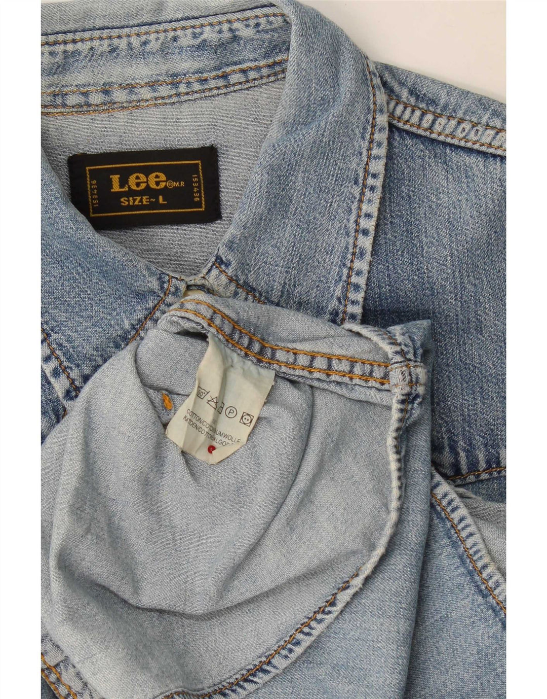 Lee Dame Denim Shirt UK 16 Large Blue Cotton