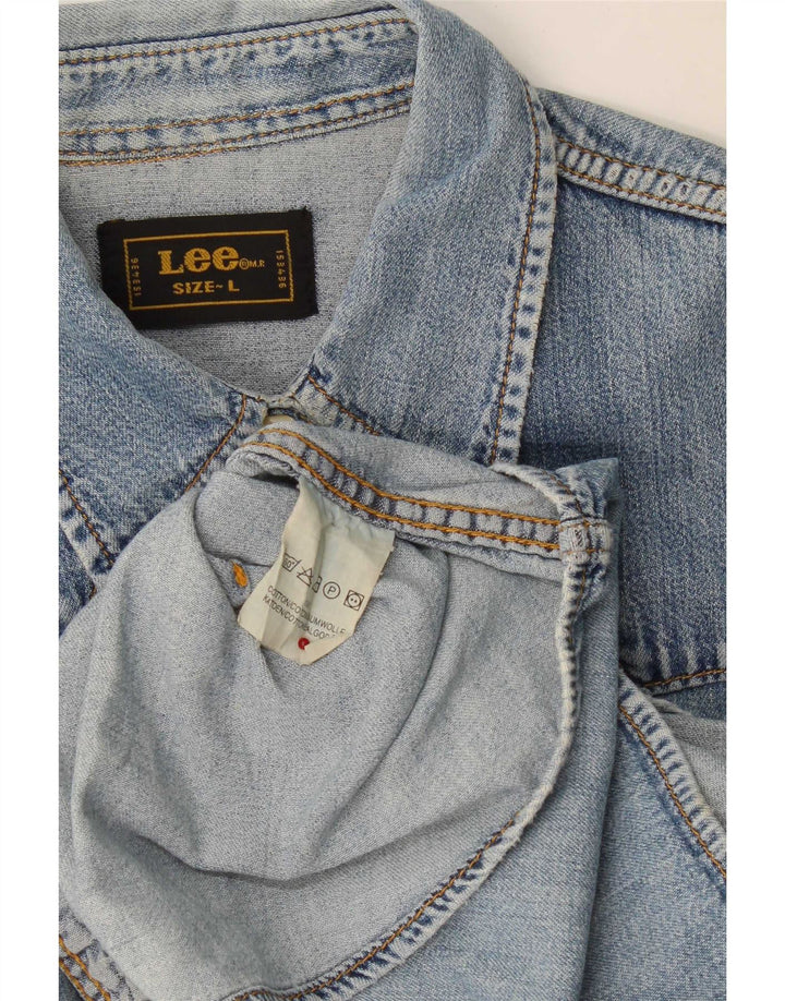 Lee Dame Denim Shirt UK 16 Large Blue Cotton