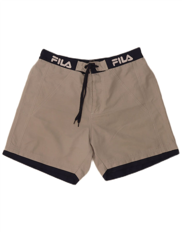 Fila Herre grafiske svømmeshorts Medium Grå Colourblock Polyester