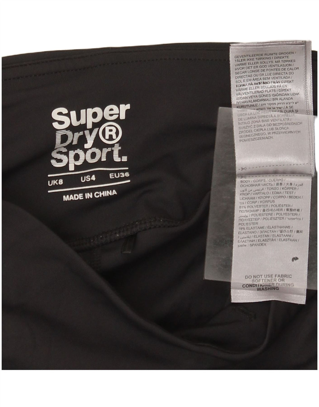 Superdry Grafiske Leggings til kvinder UK 8 Lille sort polyester