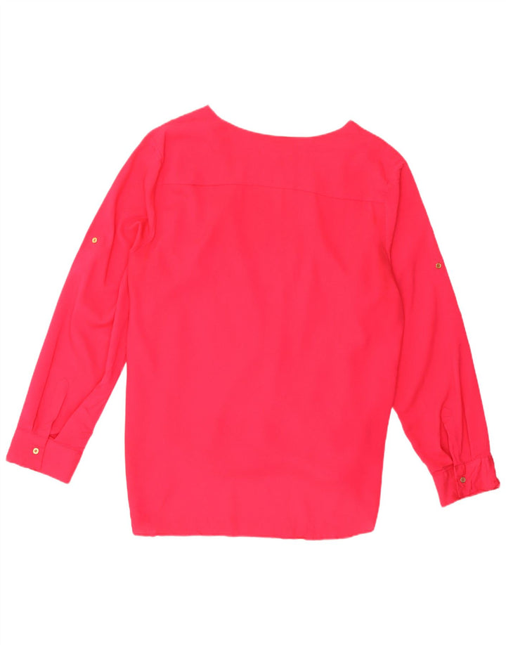 Calvin Klein Dame Langærmet Bluse Top UK 18 XL Pink Polyester