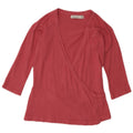 Zara Womens 3/4-ærmet wrap bluse Top UK 12 Medium Pink Viscose