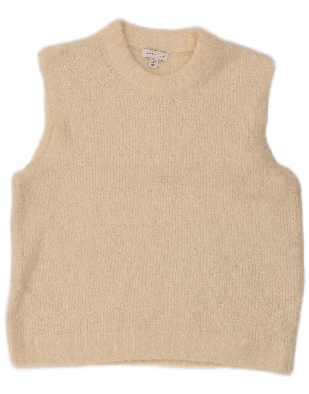 Topshop Dame Vest Tank Top UK 14 Medium Beige Polyester