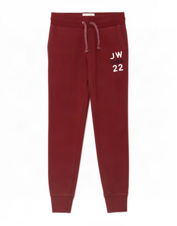 Jack Wills Womens Tracksuit Trousers Joggers UK 8 Small Burgundy Cotton
