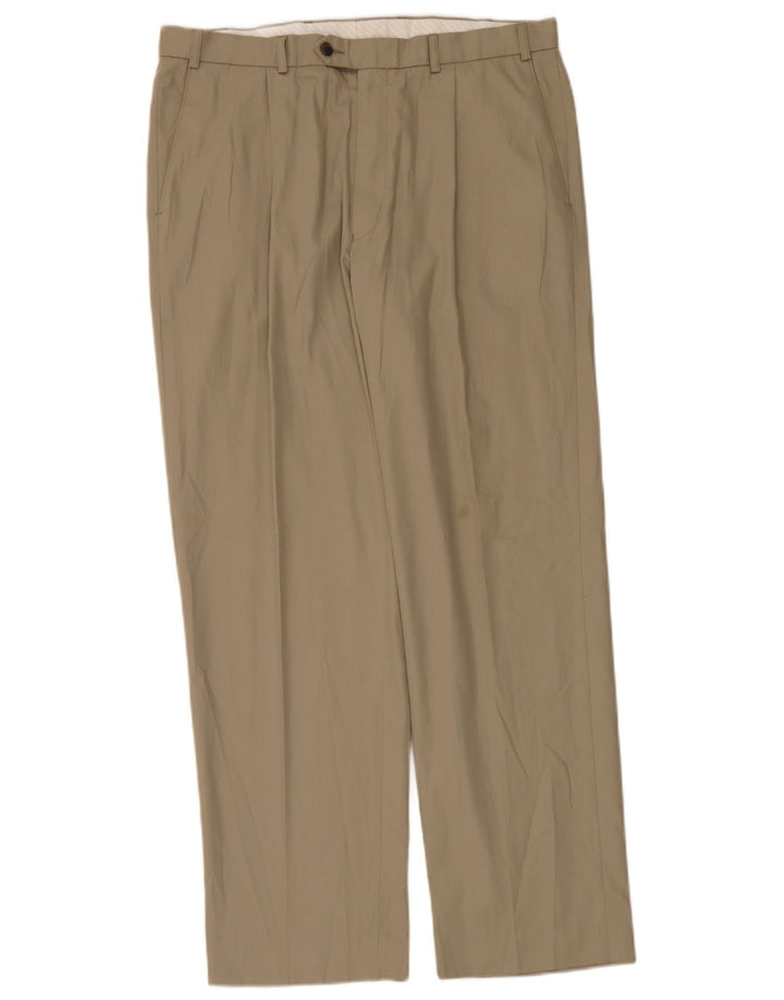Marks & Spencer Herre Pegged Suit Bukser W36 L31 Beige Polyester