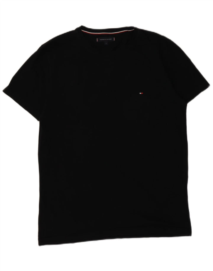 Tommy Hilfiger Herre T-Shirt Top Stor Sort Bomuld