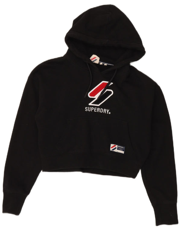 Superdry Womens Oversized grafisk hættetrøjetrøje UK 12 Medium Black