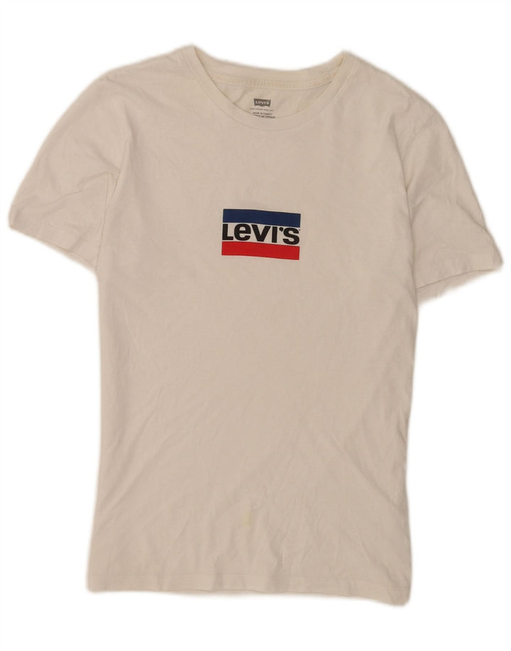 Levi's Herre grafisk T-shirt top XS hvid bomuld