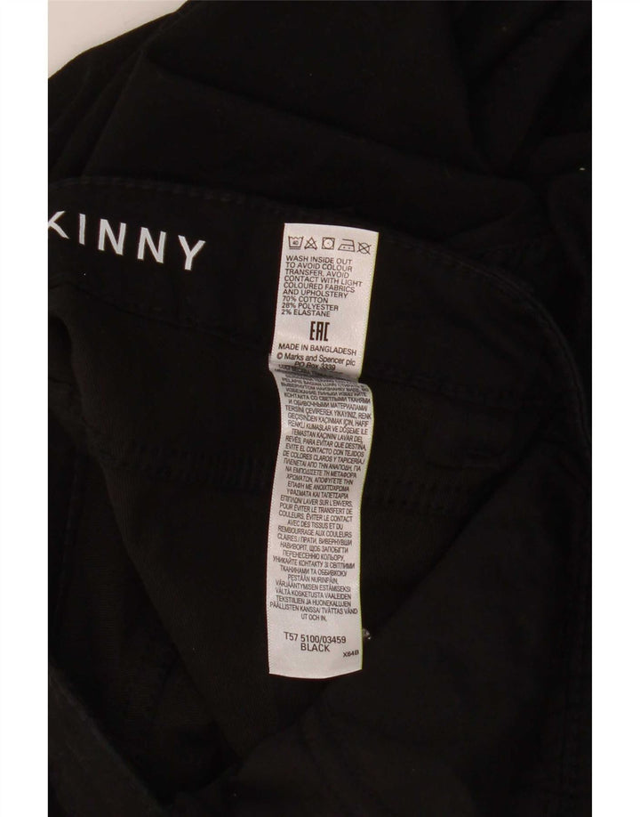 Marks & Spencer Womens Cropped Trousers UK 12 Medium W30 L22 Black