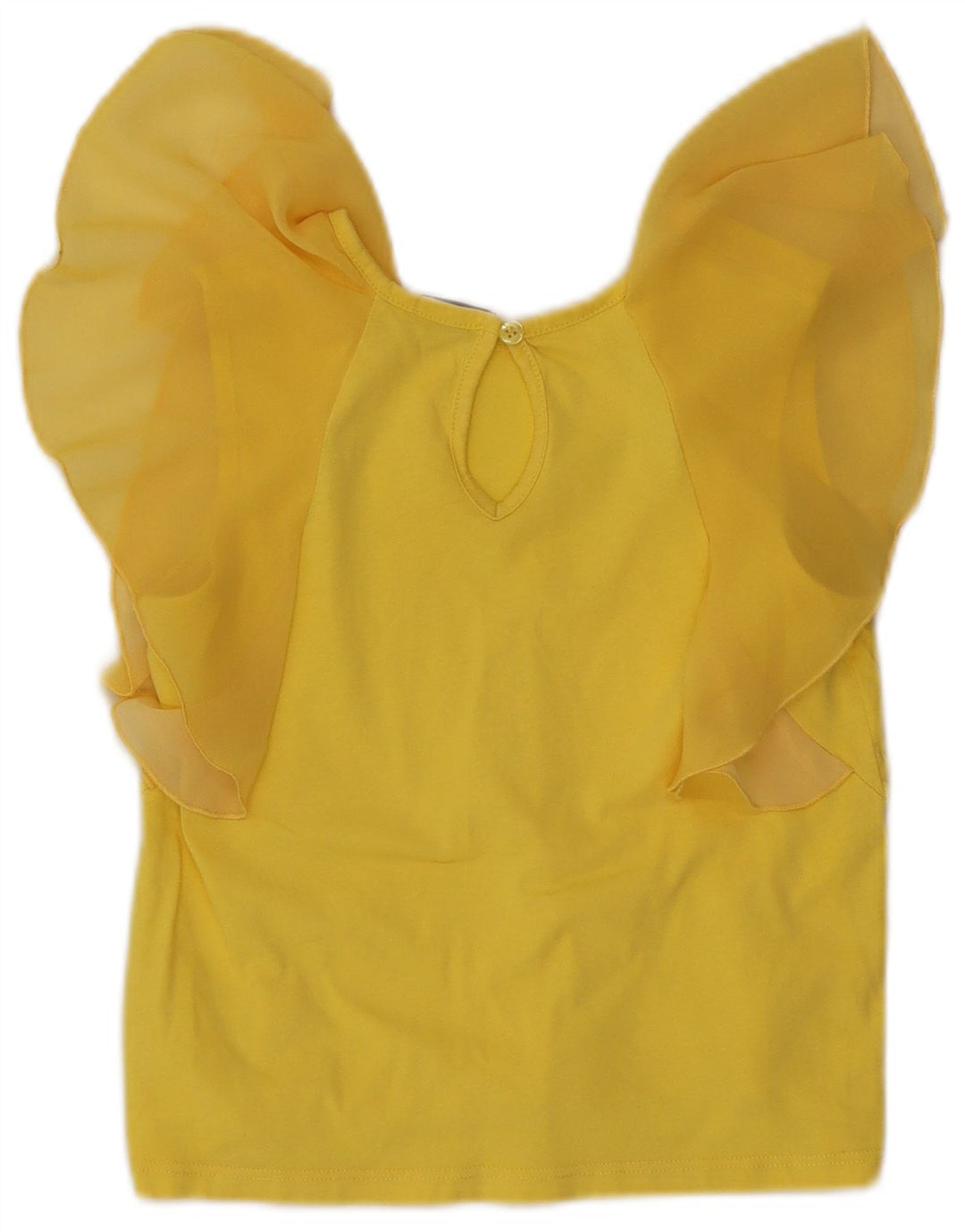 Pinko Womens Crop Bluse Top UK 8 Small Yellow Polyester