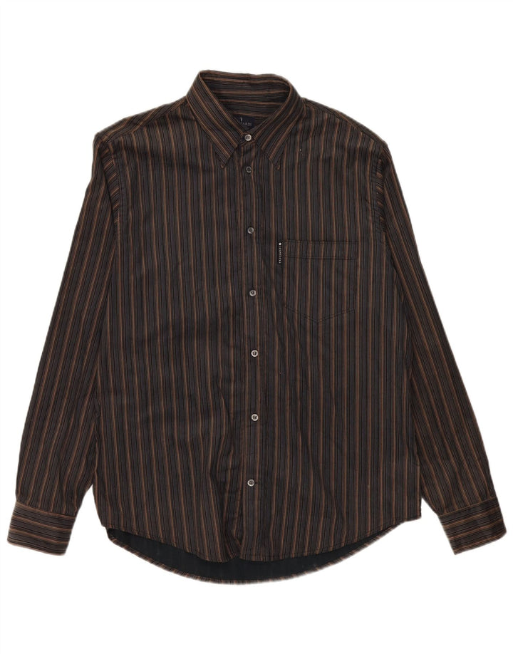 Trussardi Jeans Herreskjorte Stor sortstribet bomuld
