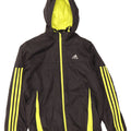 ADIDAS Windbreaker-jakke med hætte til drenge 11-12 år Sort Colourblock