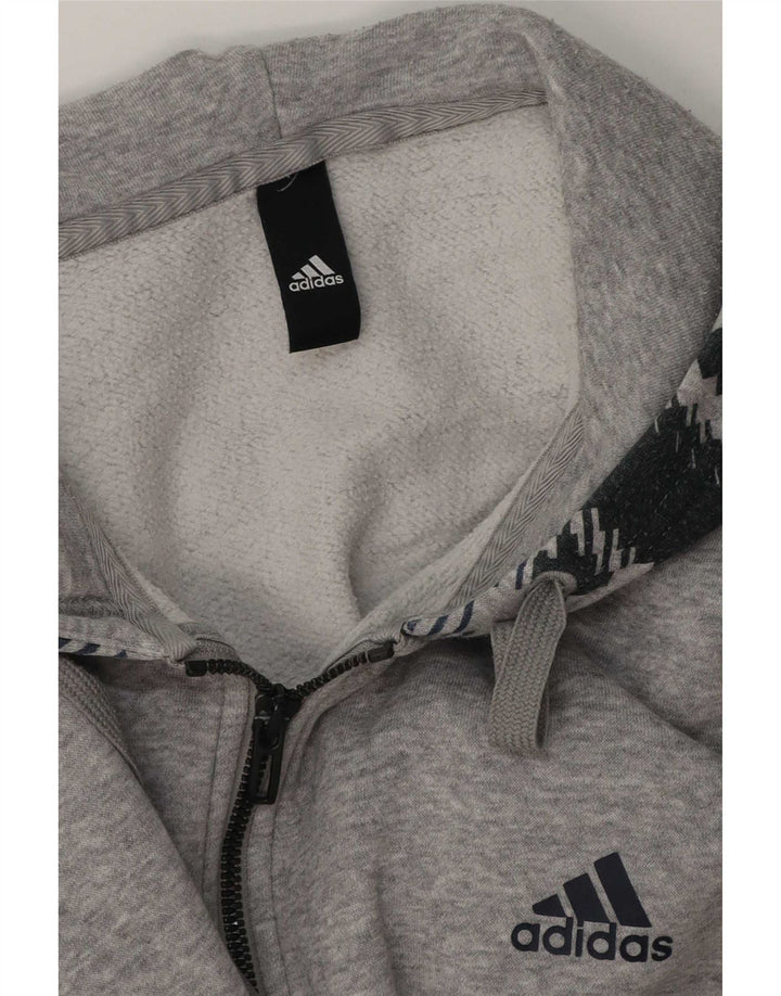 Adidas Hættetrøje med lynlås til mænd Stor Grå Geometrisk