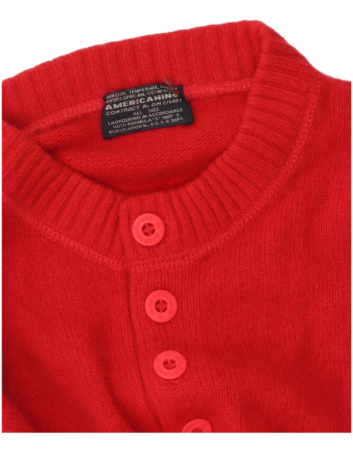AMERICANINO Herre grafisk rund hals sweater stor rød