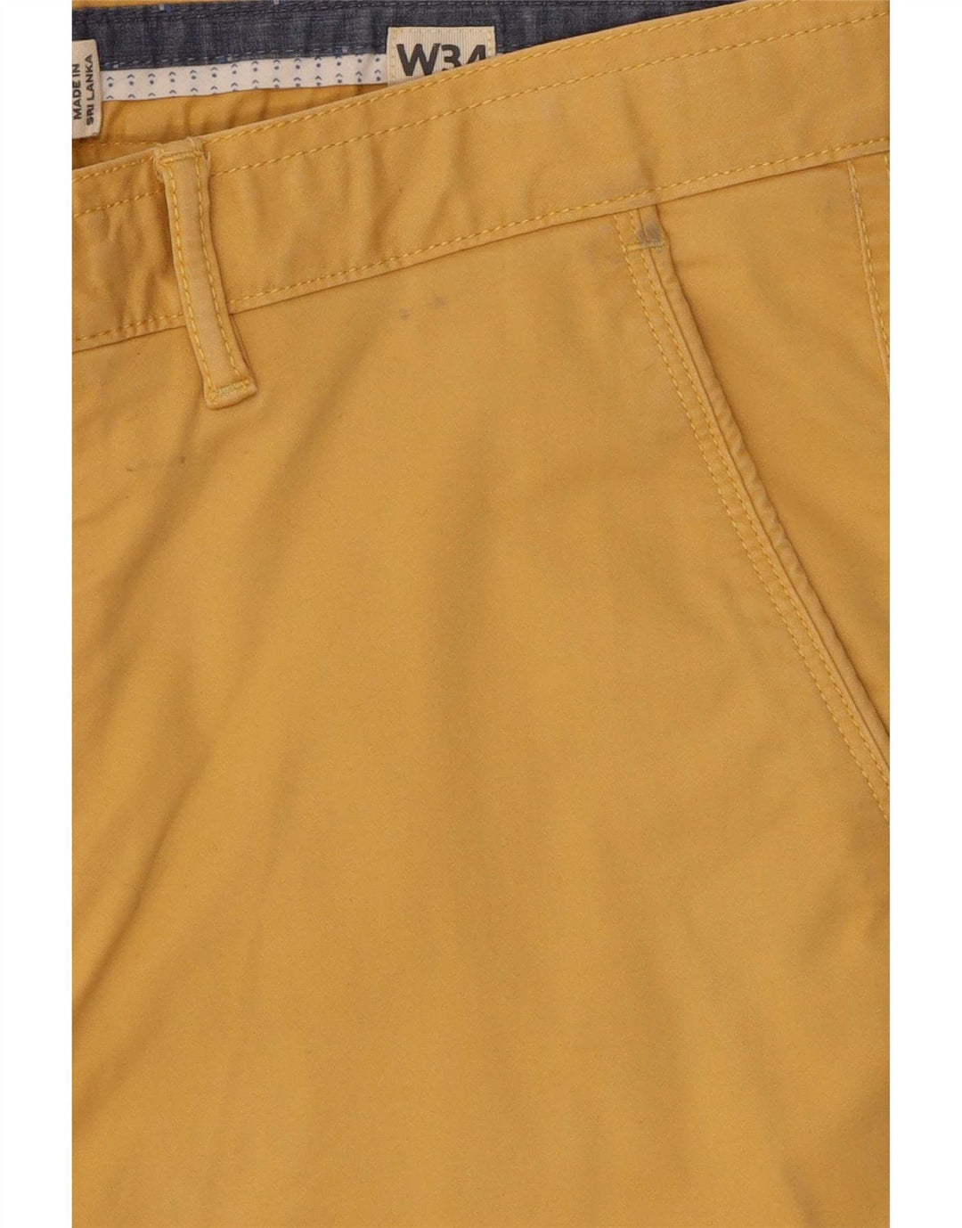 Fat Face Herre Chino Shorts W34 Stor Gul Bomuld