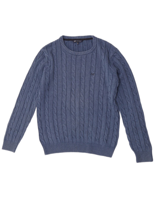 Besætningstøj Herre Boat Neck Jumper Sweater Medium Blå Bomuld