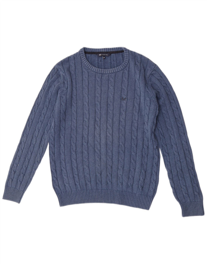Besætningstøj Herre Boat Neck Jumper Sweater Medium Blå Bomuld