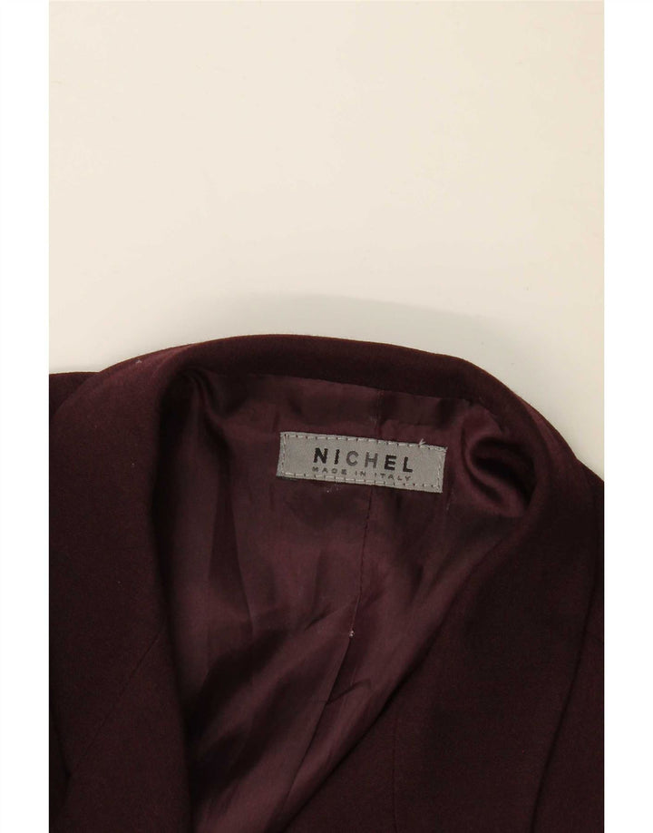Vintage Dame 4-knaps blazerjakke UK 12 Medium Burgundy