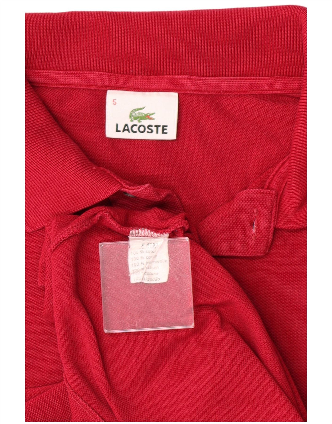 LACOSTE Poloskjorte til mænd str. 5 Large Rød Bomuld Classic